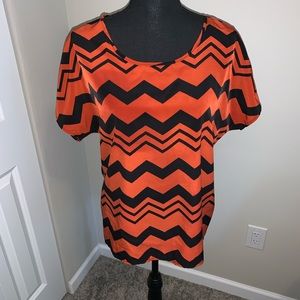 Zigzag print silk shirt